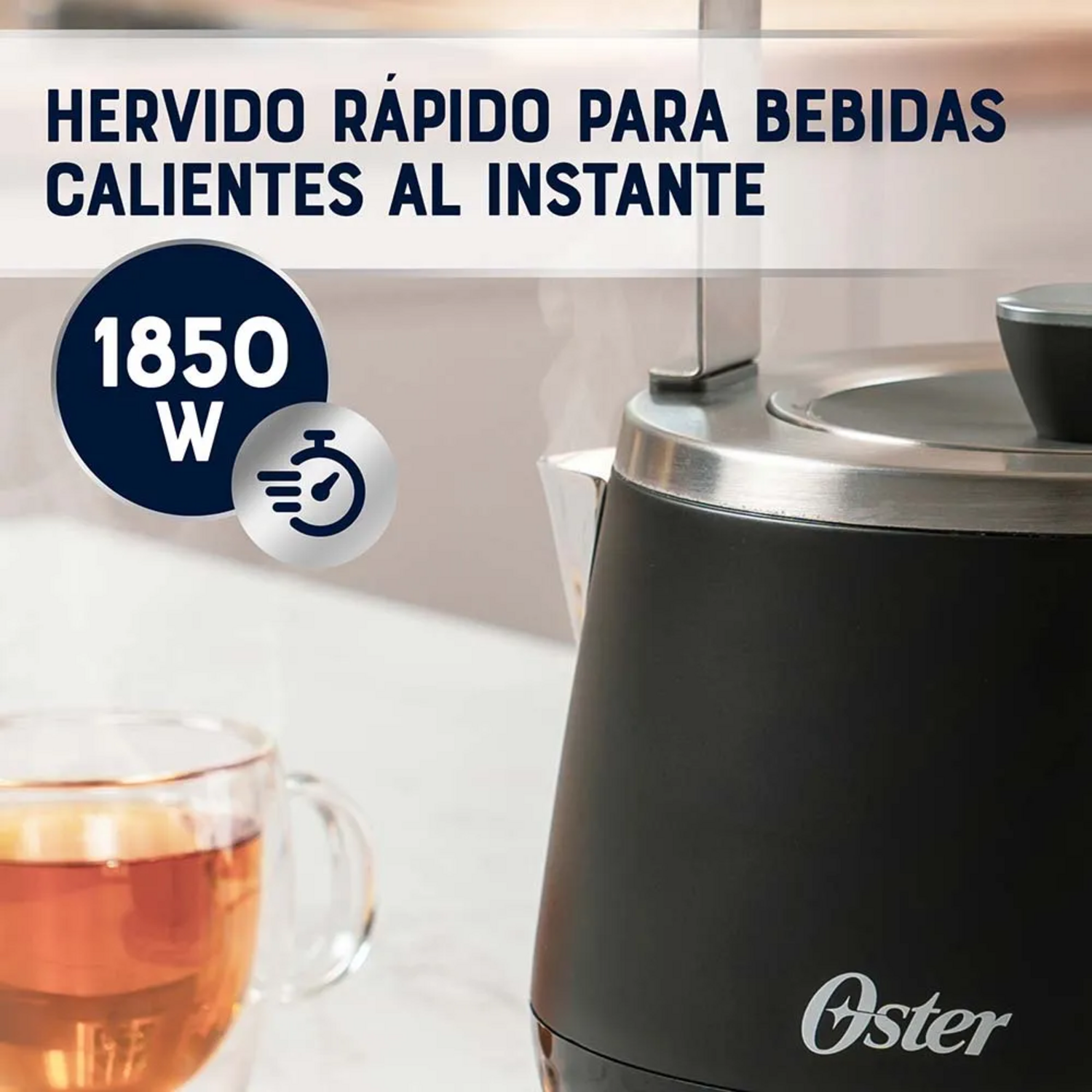 Hervidor Premium Oster 1,5 Litros Luces BVSTKT4510B Oster New Horizons Chile New Horizons NHT.cl