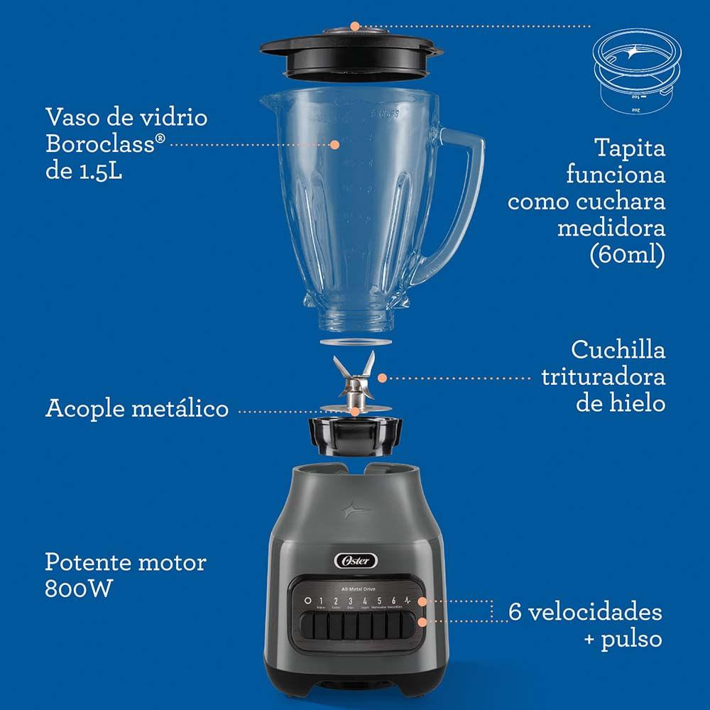 Licuadora Oster Vaso Vidrio 6 Vel BLSTPEG-GPB Oster New Horizons Chile New Horizons NHT.cl