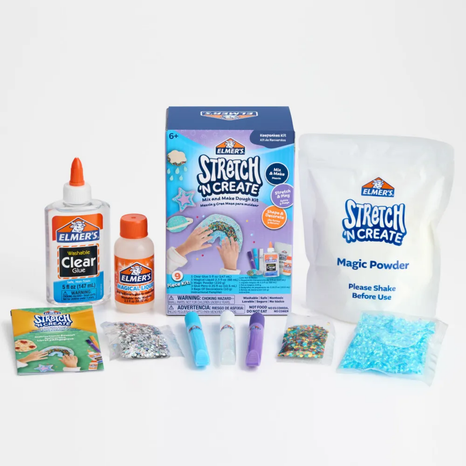 Kit de Masa Elmers Stretch Create Azul Amasa Pinta Colorea