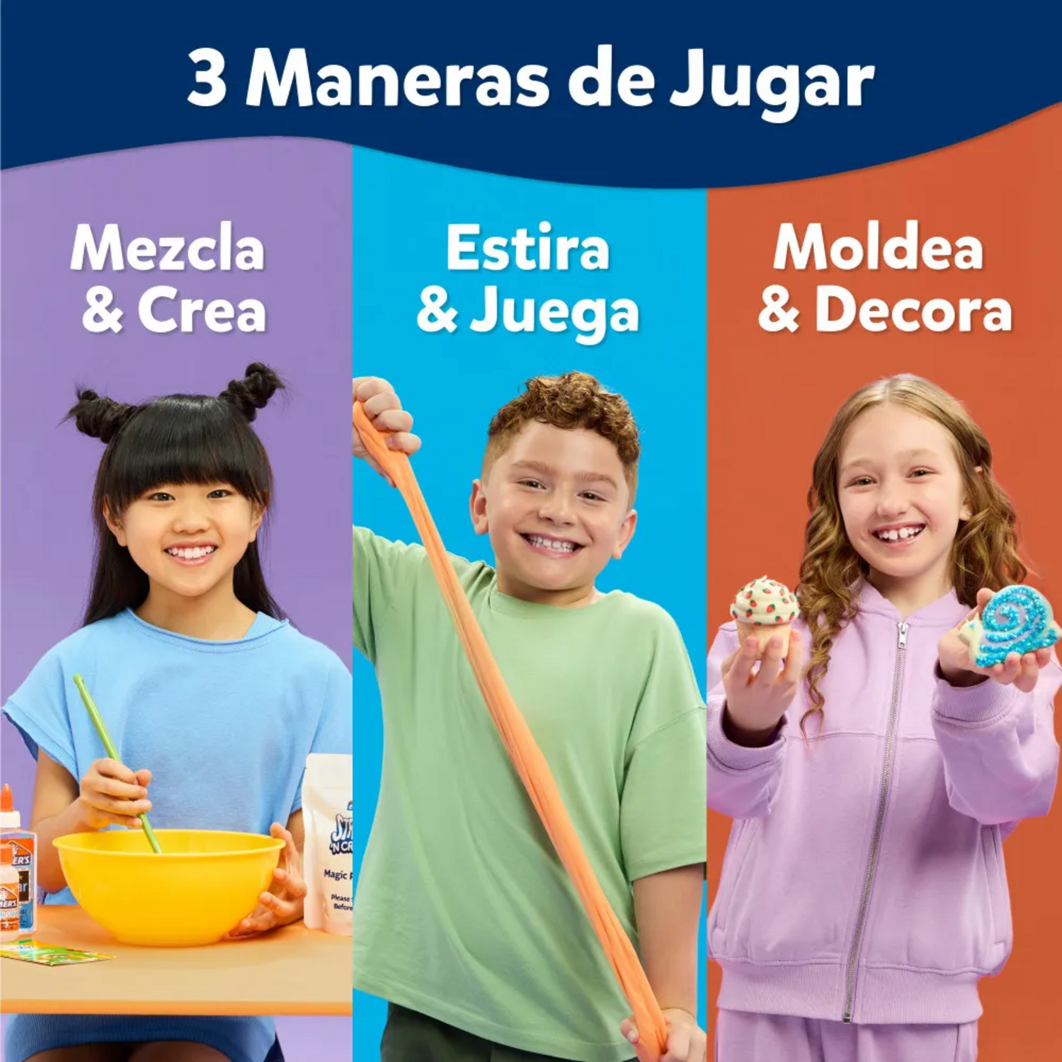 Kit de Masa Elmers Stretch Create Azul Amasa Pinta Colorea