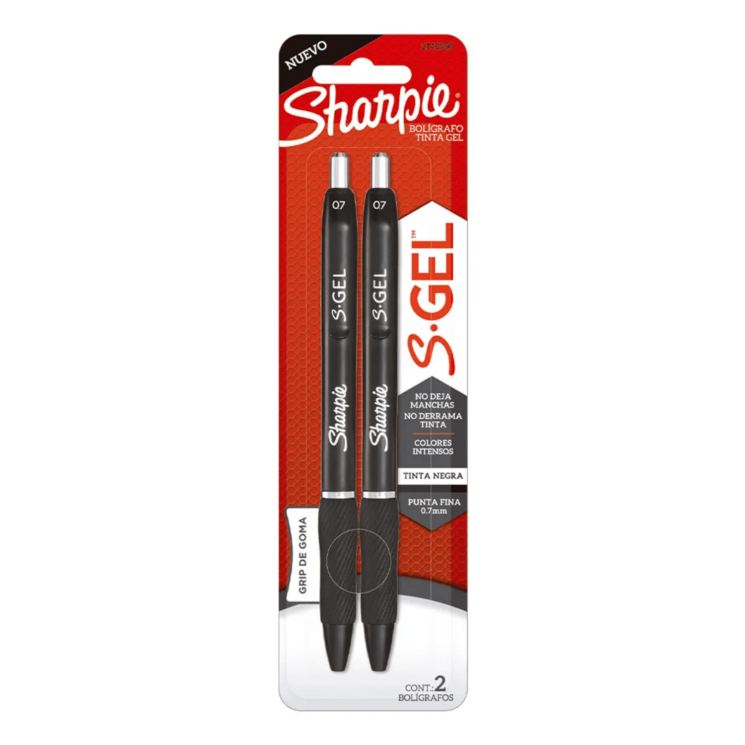 Set Boligrafos Gel Sharpie 0,7 Negro Blister x2 2142350
