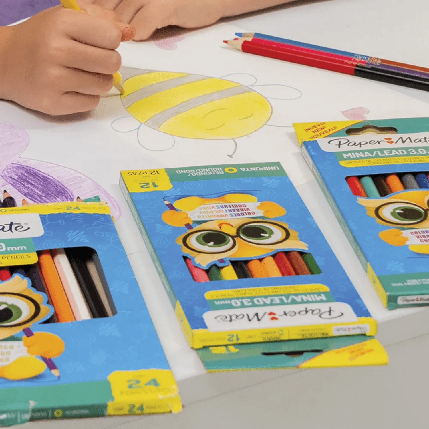 Lápices Colores PaperMate Redondos 3 mm 12 Unidades Unipunta