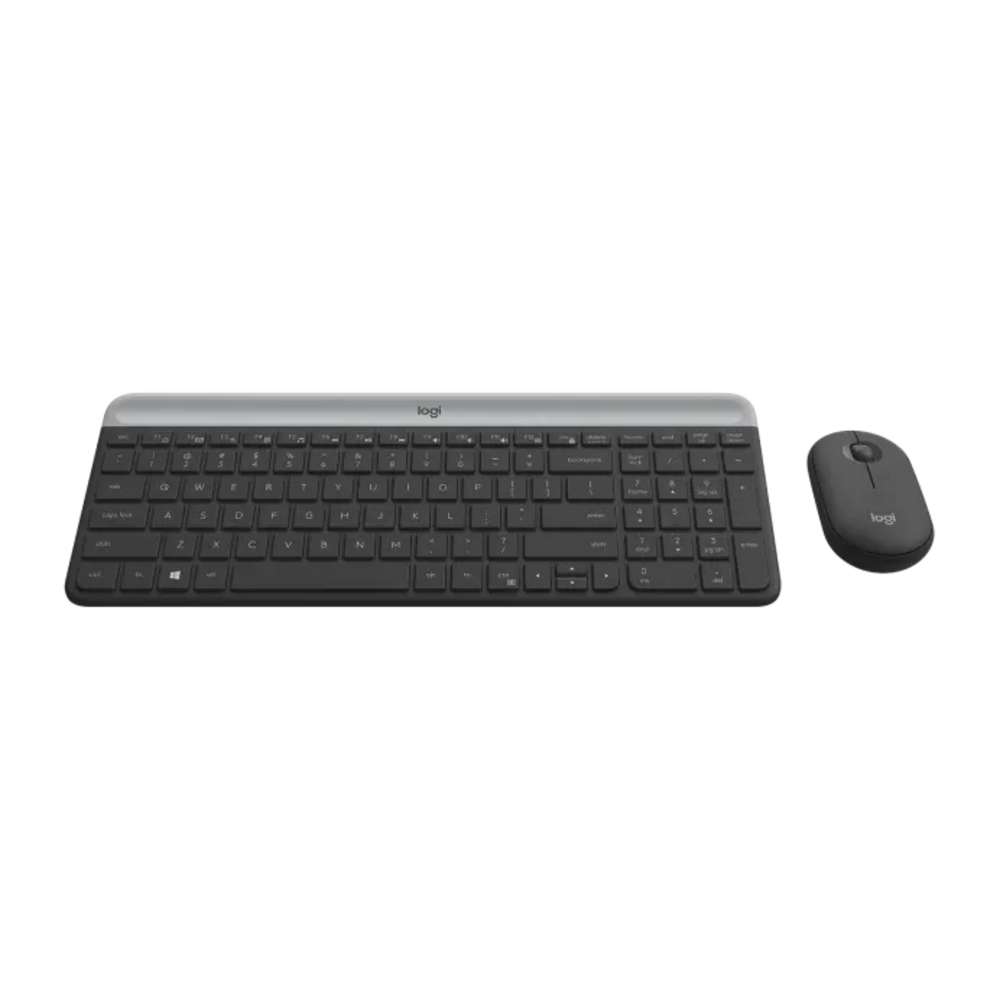 Kit Teclado y Mouse Logitech Inalam Ultradelgado MK470 Negro