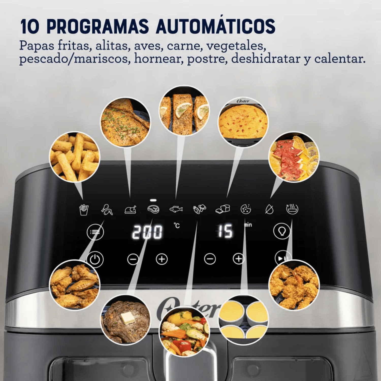 Freidora Air Fryer Oster 6L Digital con Visor Mod 2204818 Oster New Horizons Chile New Horizons NHT.cl