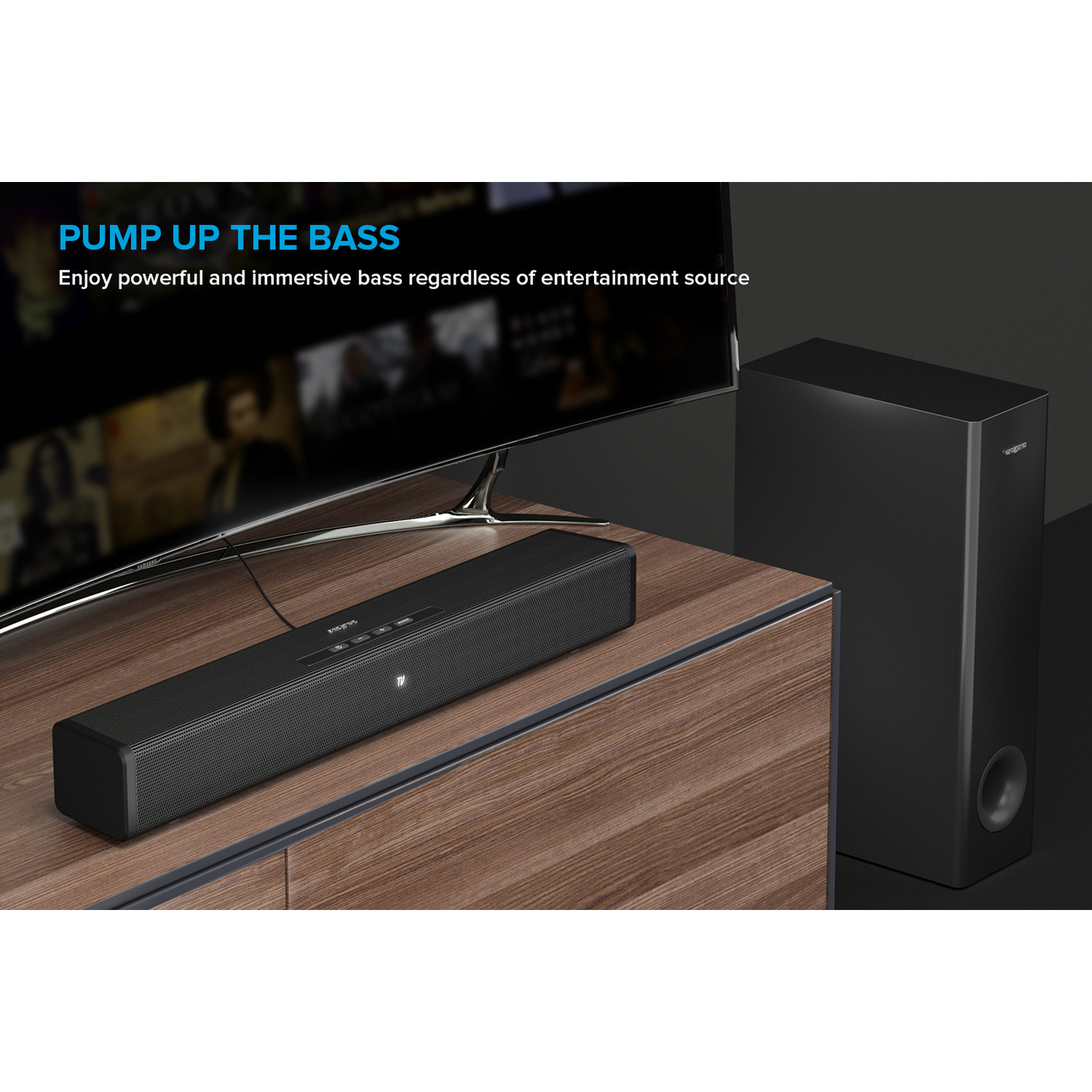 Barra de Sonido Creative Stage 360 SW Dolby Atmos Creative New Horizons Chile New Horizons NHT.cl