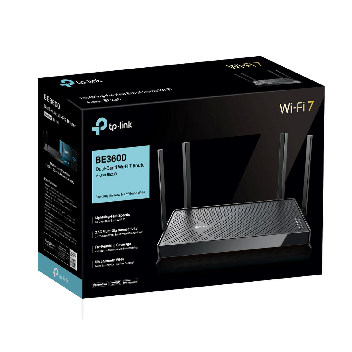 Router Wifi 7 Tp-Link Archer BE230 Negro Be2600 TP-Link New Horizons Chile New Horizons NHT.cl