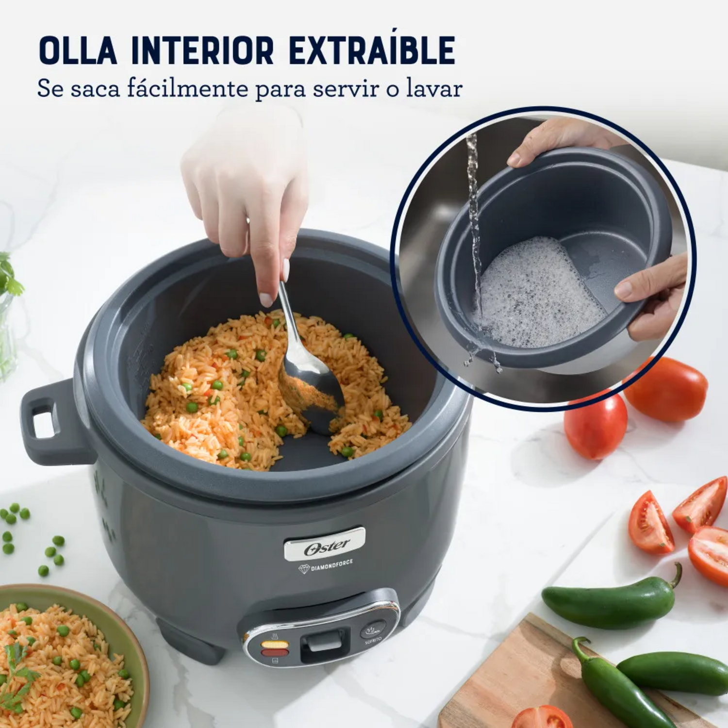 Arrocera Oster 12 Tazas Sofrito y Vaporera Mod 2212406
