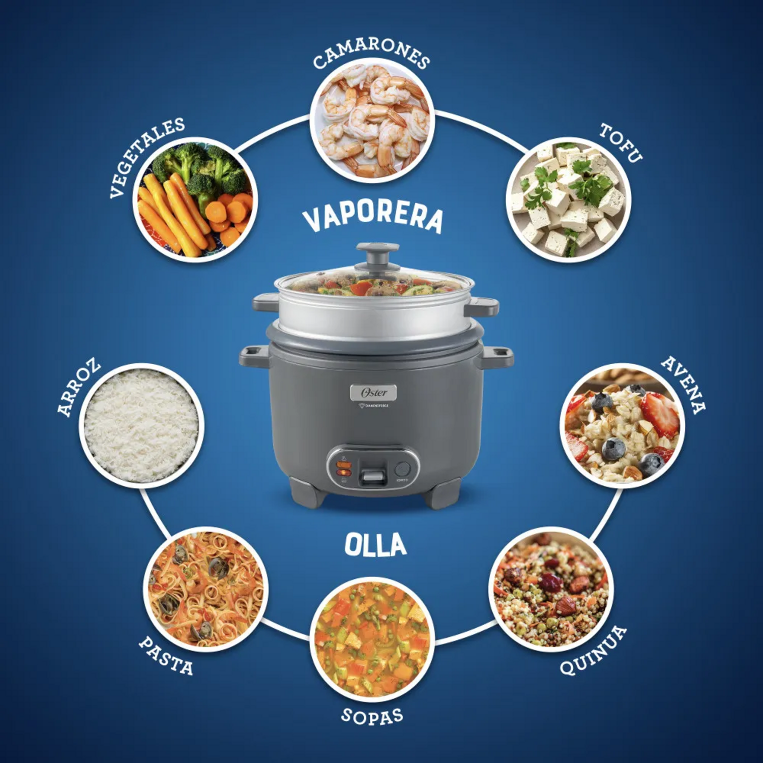 Arrocera Oster 12 Tazas Sofrito y Vaporera Mod 2212406