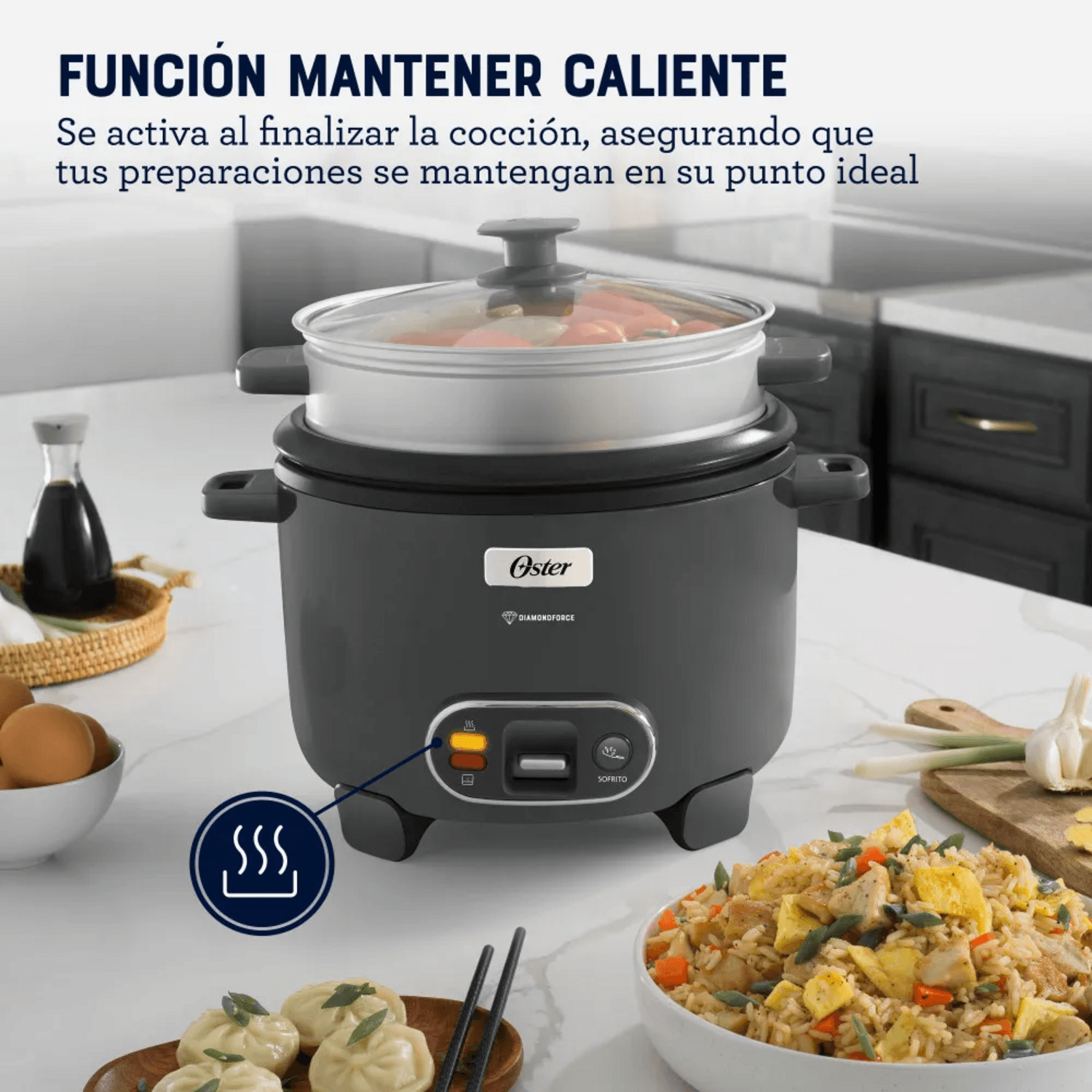 Arrocera Oster 12 Tazas Sofrito y Vaporera Mod 2212406