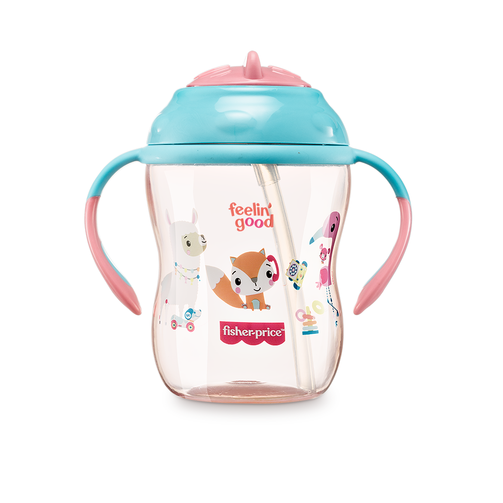 Vaso Bombilla First Moments 270 ml Fisher Price Rosa BB1017 Fisher Price New Horizons Chile New Horizons NHT.cl