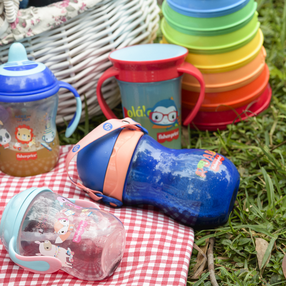 Vaso Bombilla Fisher Price Playful 360 ml Azul BB1018