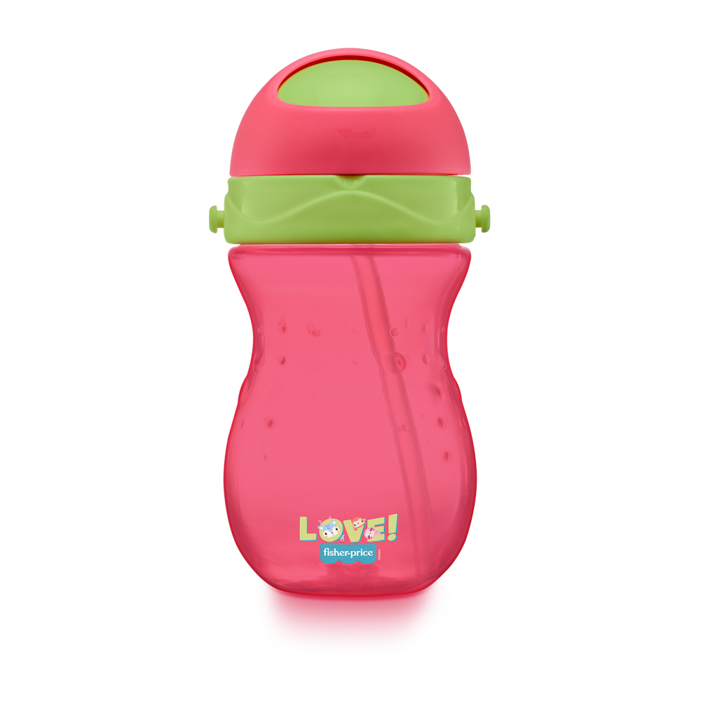 Vaso Bombilla Fisher Price Playful 360 ml Rosa BB1019