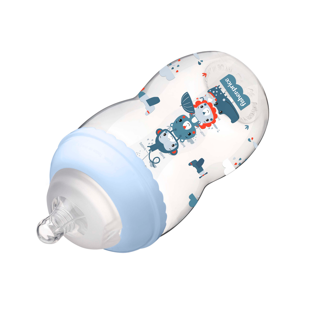 Mamadera Fisher Price First Moments Boca Ancha 330 ml Azul