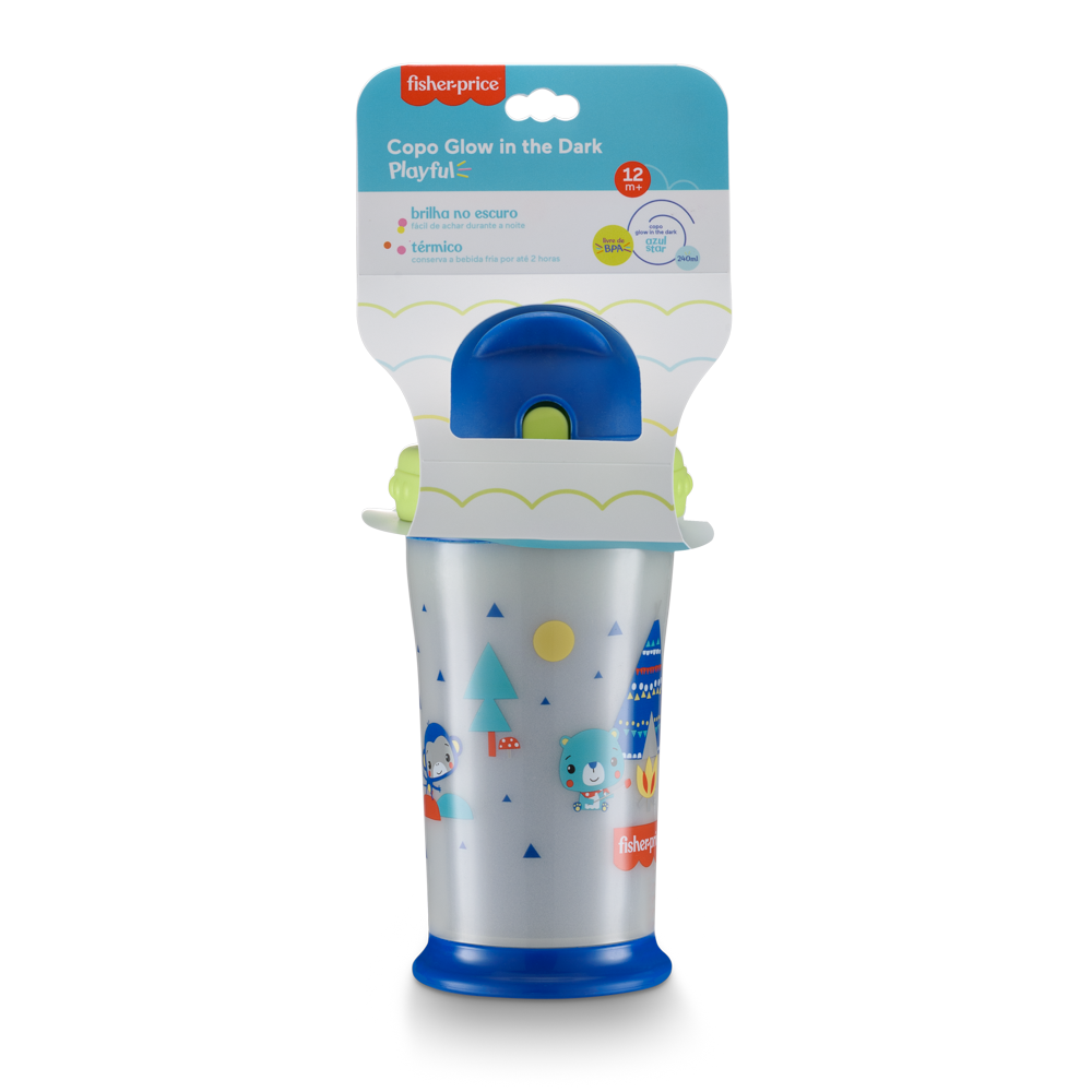 Vaso Playful Fisher Price Glow in the Dark Azul Star BB1128