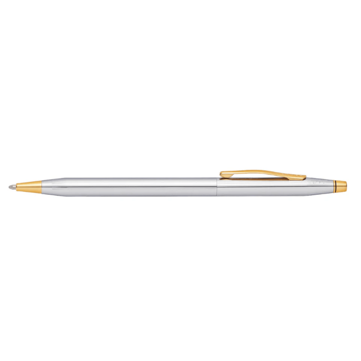 Bolígrafo Cross Medalist Classic Century Oro 23Kt Ejecutivo con acabado en cromo y detalles dorados.