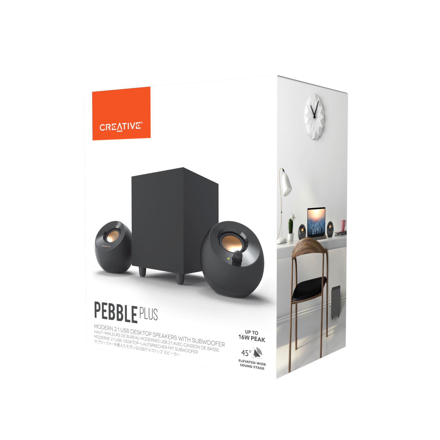 Parlante Creative Pebble Plus con Subwoofer Creative New Horizons Chile New Horizons NHT.cl