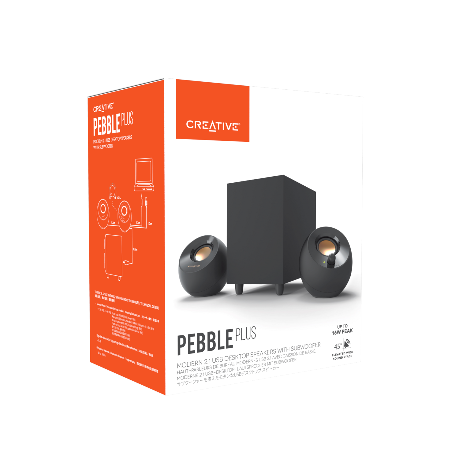 Parlante Creative Pebble Plus con Subwoofer Creative New Horizons Chile New Horizons NHT.cl