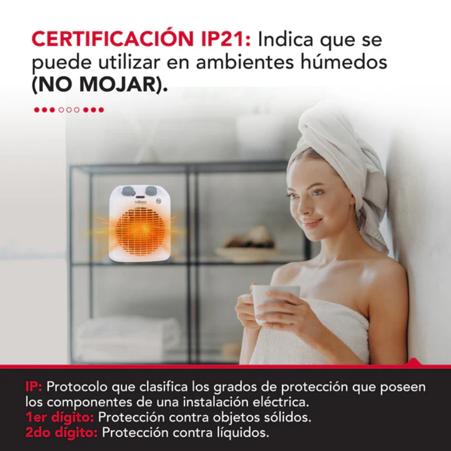 Calefactor Electrico Thorben Thor FH 2000 2000W IP21 Baño