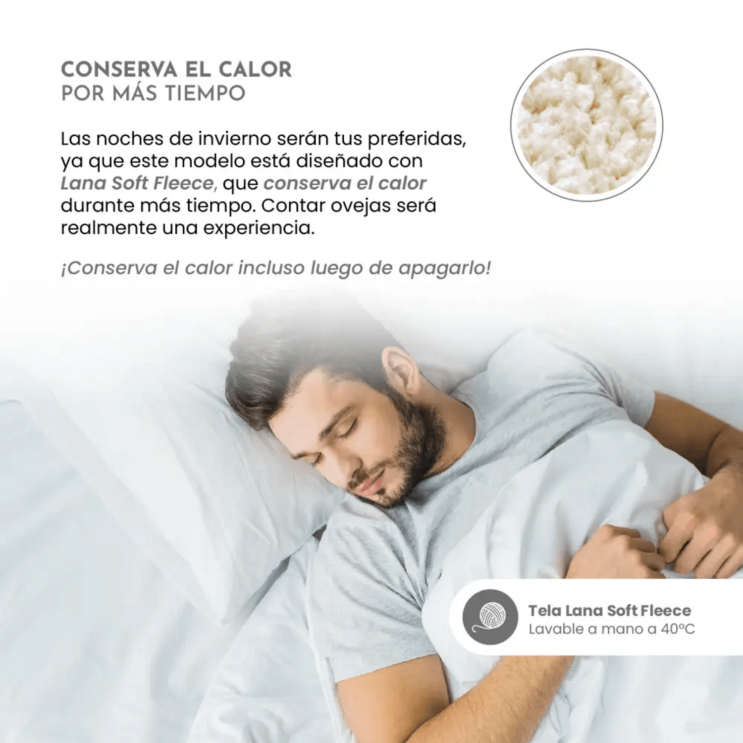 Calienta Cama Siegen 1 Plaza 60W Chiporro 9 Niveles SG-5350