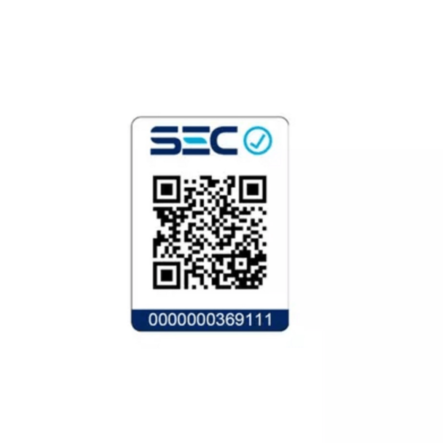 Código QR de la SEC con número 0000000369111 y logo de verificación.