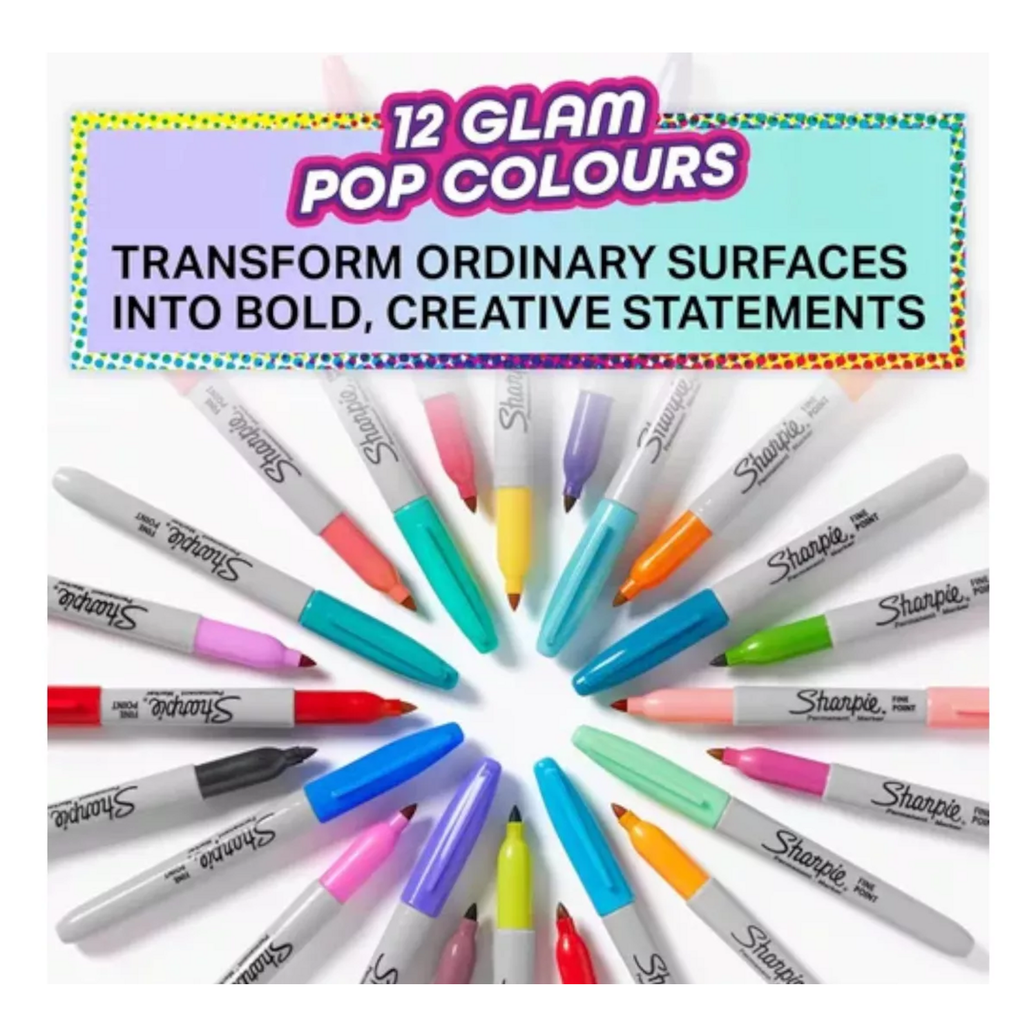 Set 12 Marcadores Permanete Sharpie Glam Pop 12 Col P Fina Sharpie New Horizons Chile New Horizons NHT.cl