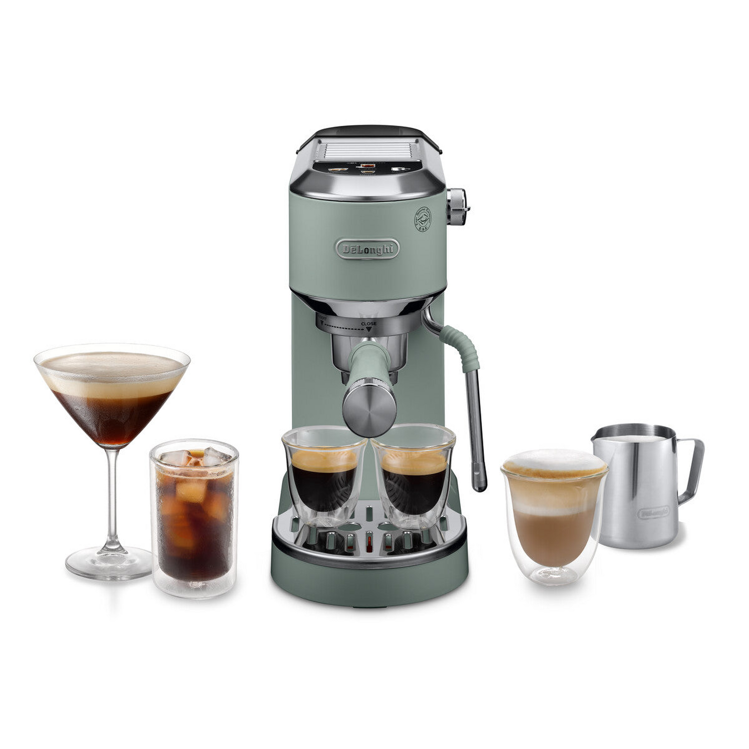 Cafetera DeLonghi Dedica Duo LatteArt Cold Brew Pistacho