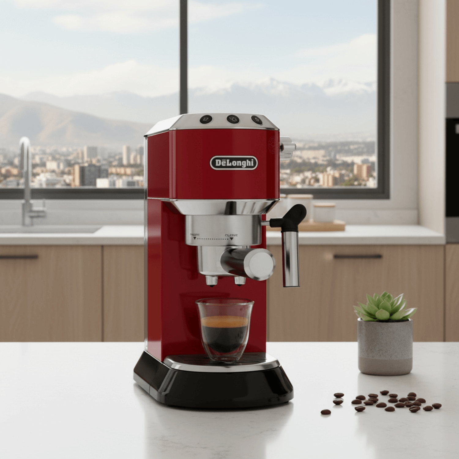 Cafetera DeLonghi Espresso Dedica Style Roja