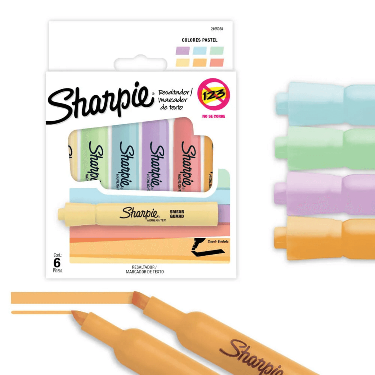 Destacadores Sharpie Tank Pastel x4 Cincel Secado Rápido