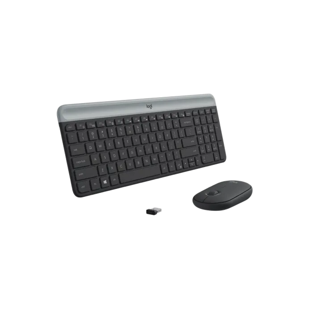 Kit Teclado y Mouse Logitech Inalam Ultradelgado MK470 Negro