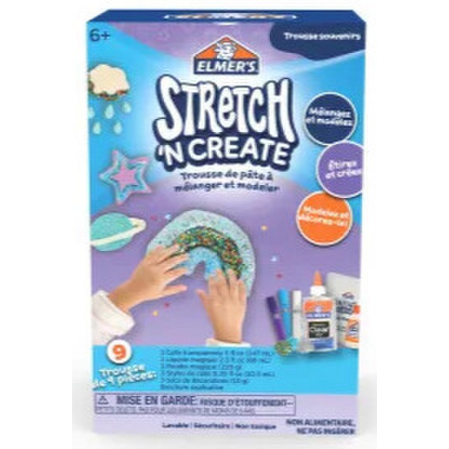 Kit de Masa Elmers Stretch Create Azul Amasa Pinta Colorea