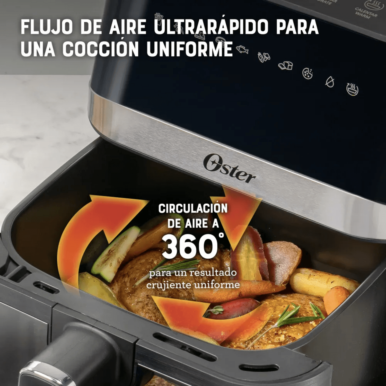 Freidora Air Fryer Oster 4L Visor 10 Prog 2204820 Oster New Horizons Chile New Horizons NHT.cl