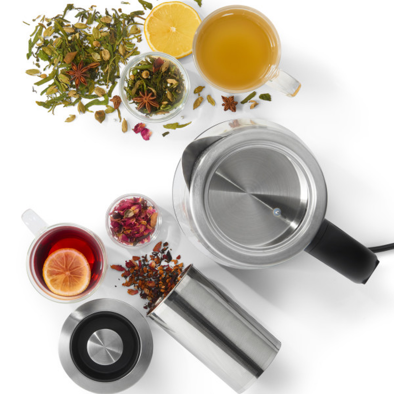Hervidor Oster Vidrio 1.7L Infusor Té Control Temperatura