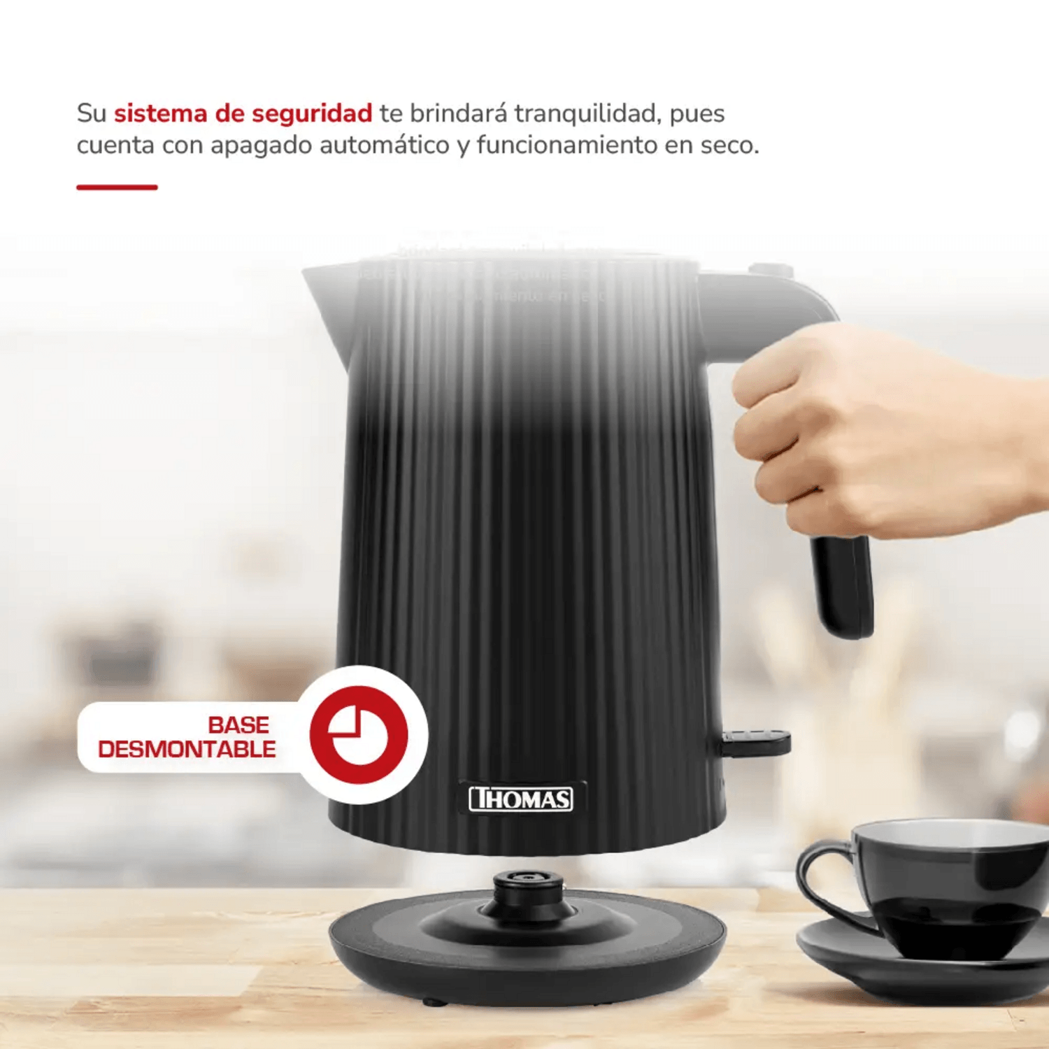 Hervidor Thomas TH-4343N 1.8L 2200W Rápido y Económico