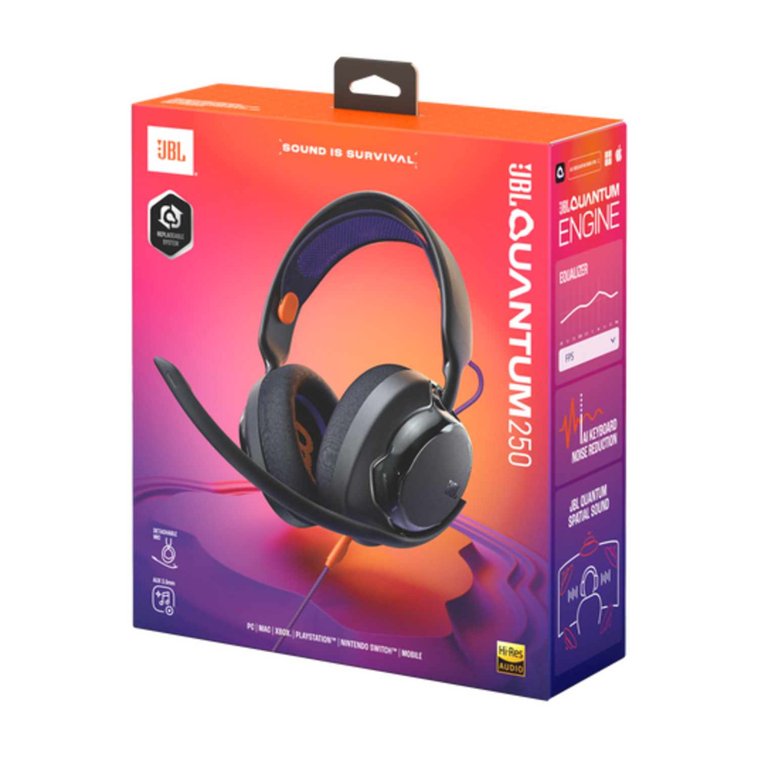 Audífonos JBL Quantum 250 Gamer Multiplataforma Negro
