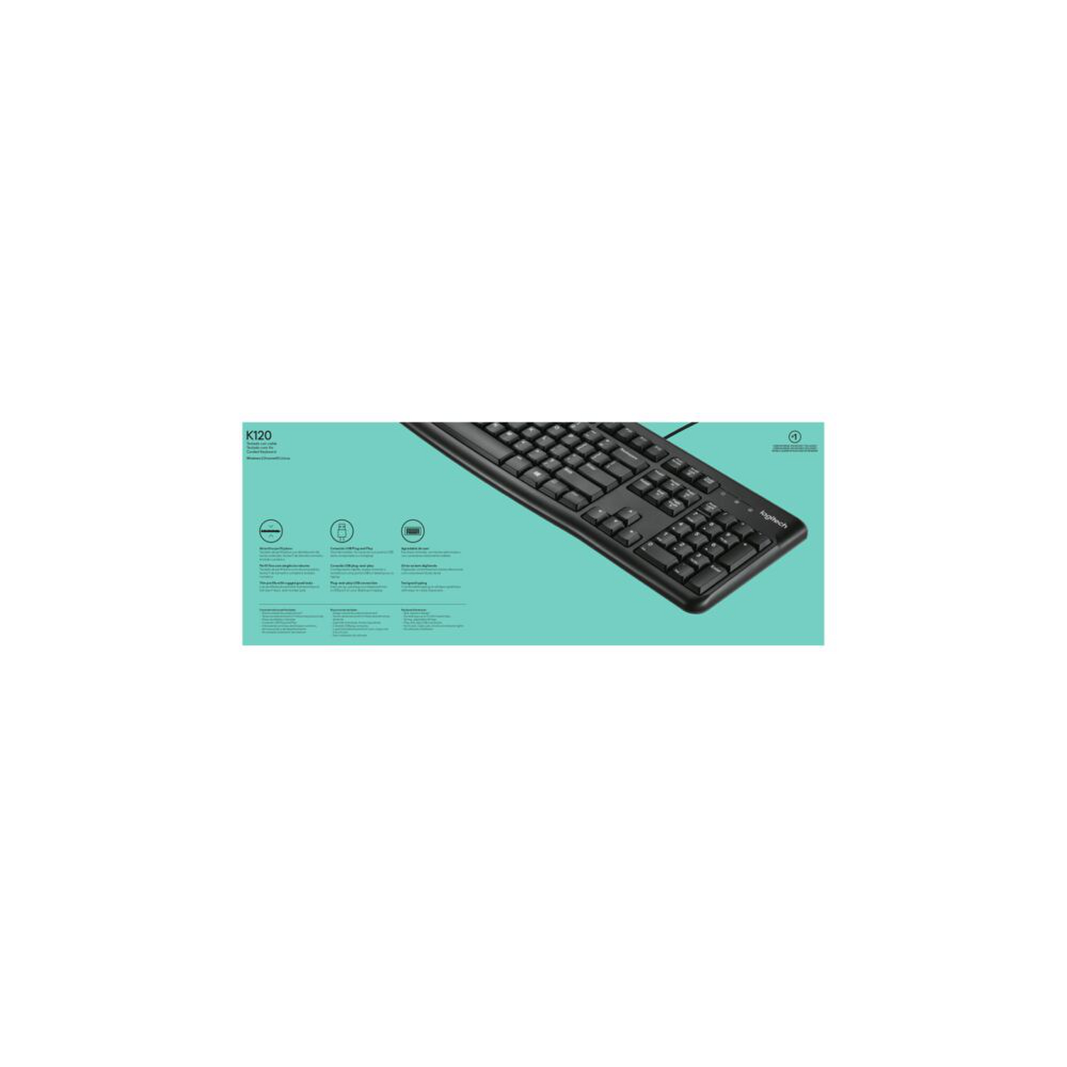 Teclado Logitech USB Estandar para Computadora K120