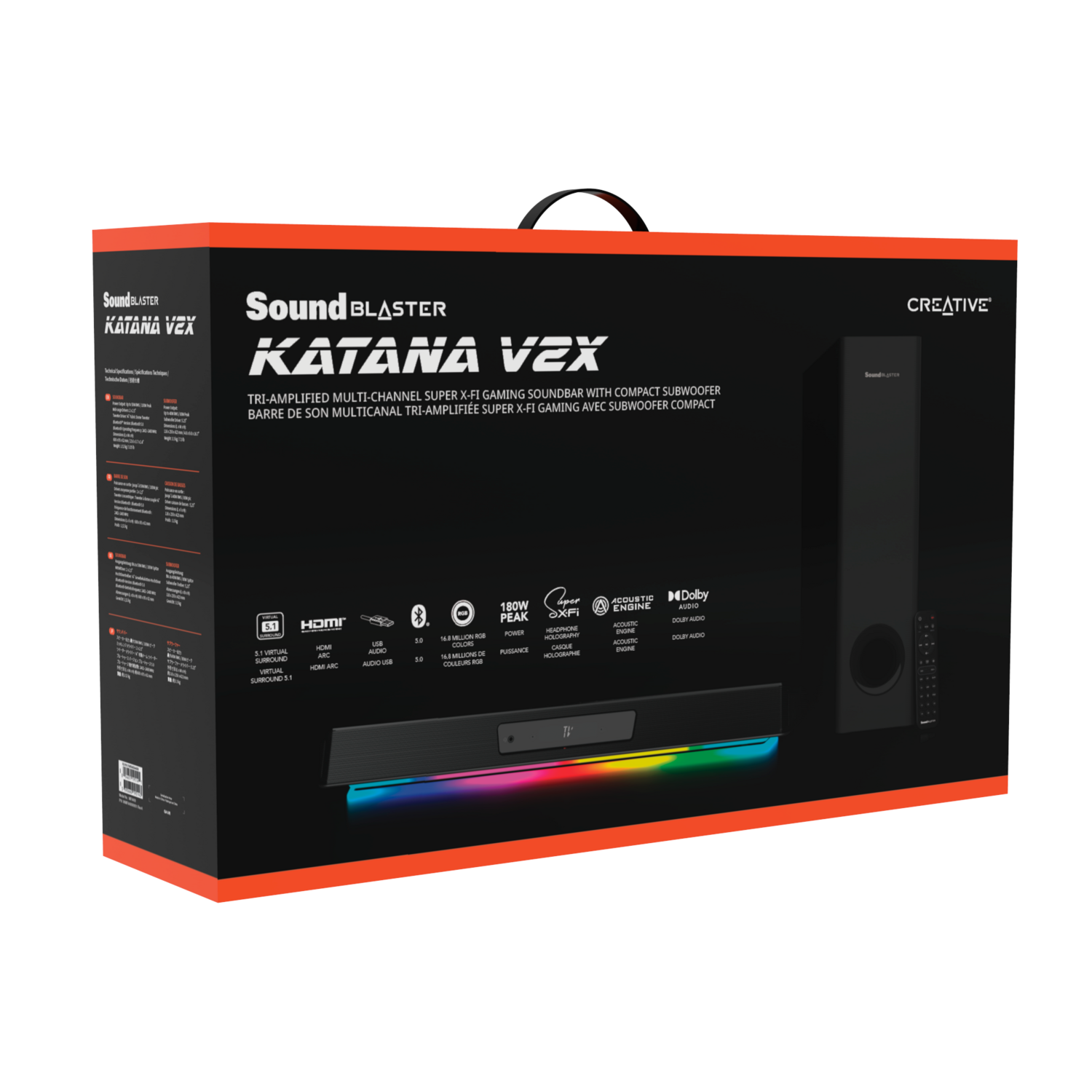 Barra de Sonido Creative Katana V2X RGB Super X-FI Creative New Horizons Chile New Horizons NHT.cl