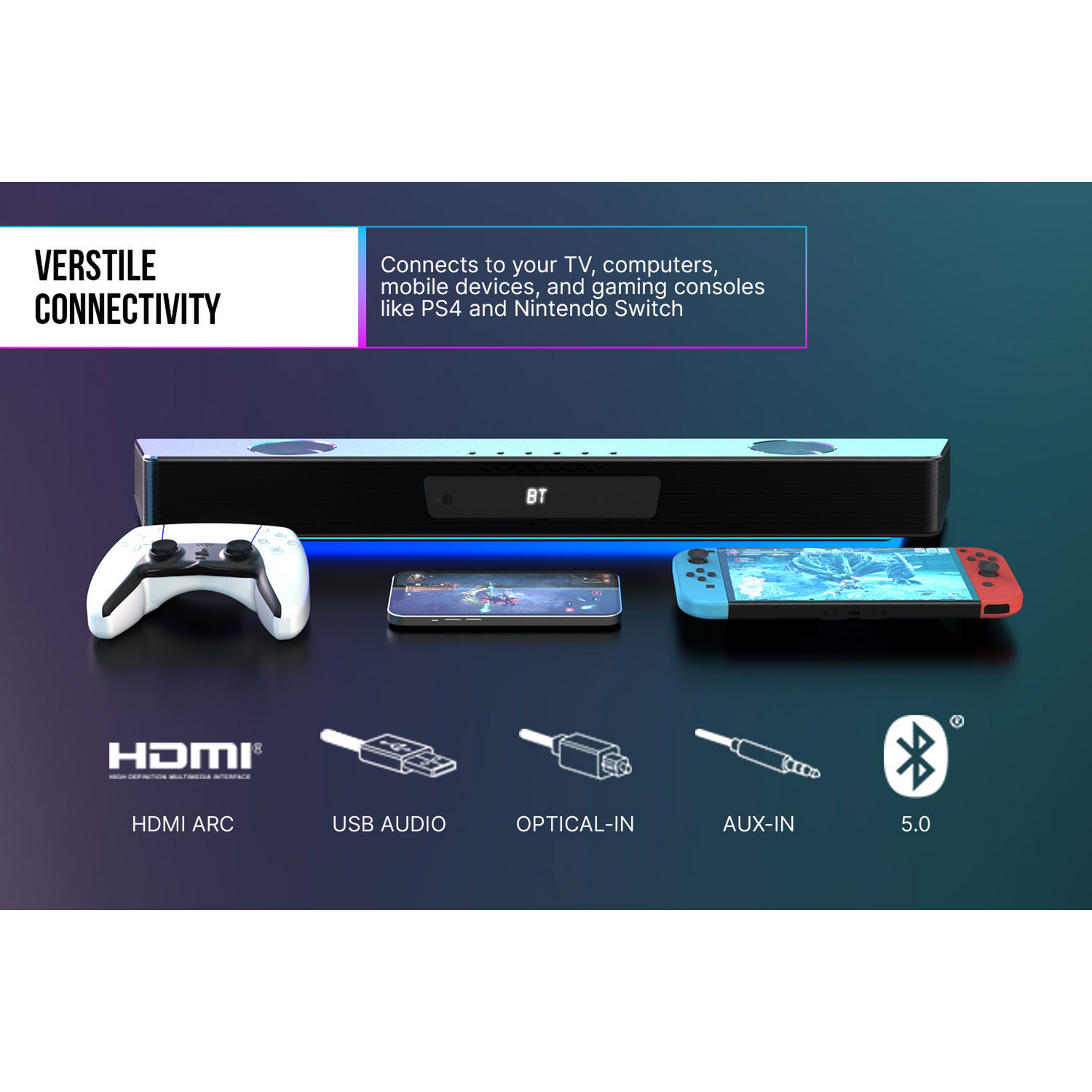 Barra de Sonido Creative Katana V2X RGB Super X-FI Creative New Horizons Chile New Horizons NHT.cl