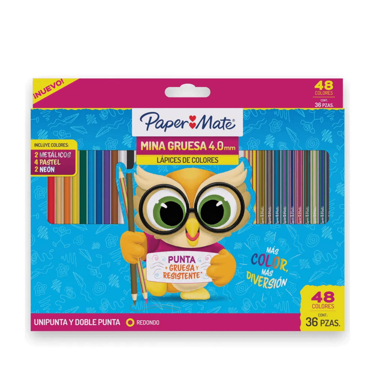Lápices Paper Mate 36 Colores 4.0mm 24U + 12 Doble Punta