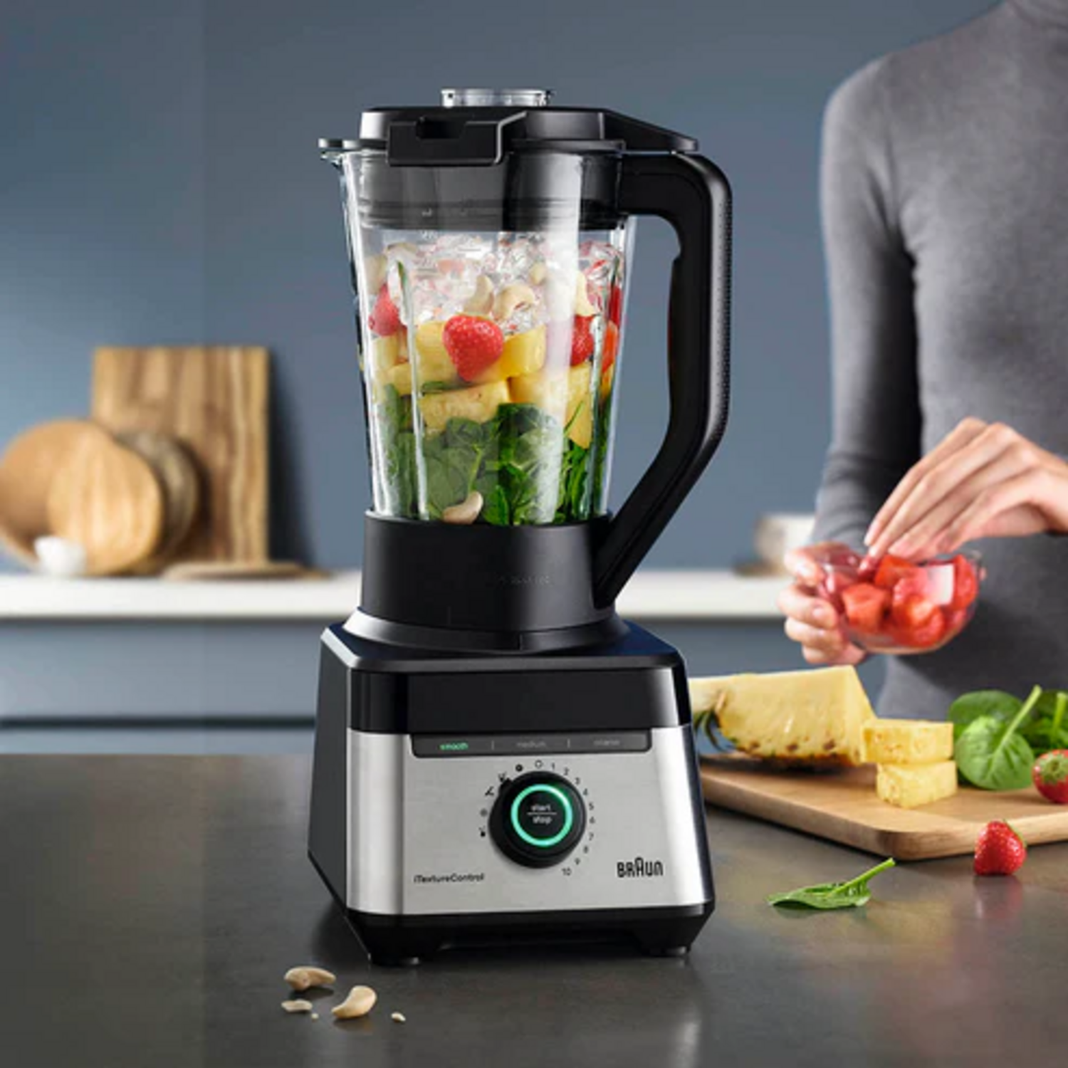 Licuadora Braun PowerBlend 7 1400W Jarra 2L Hielo 10 Veloc