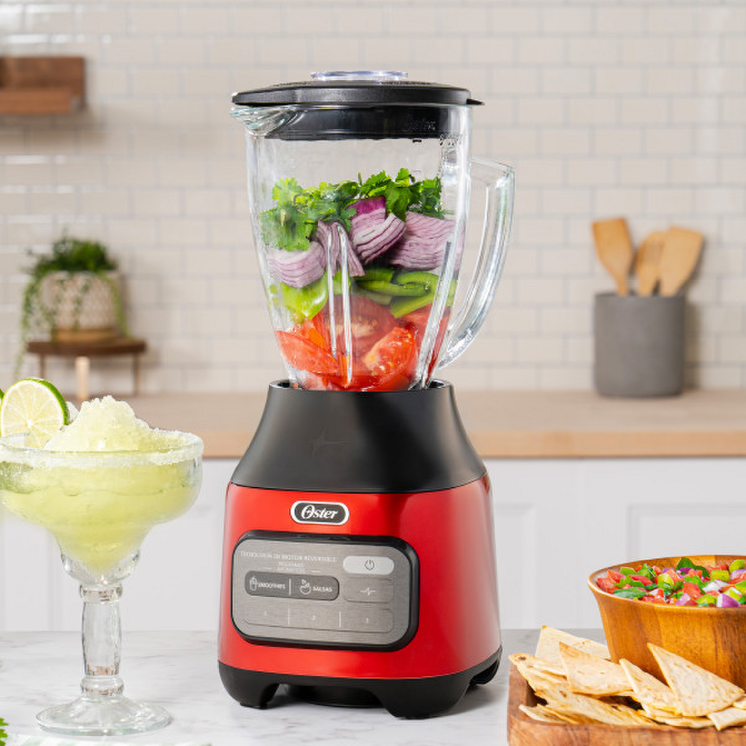 Licuadora Oster Tecnologia Reversible 3 Vel y Pulso Roja Oster New Horizons Chile New Horizons NHT.cl