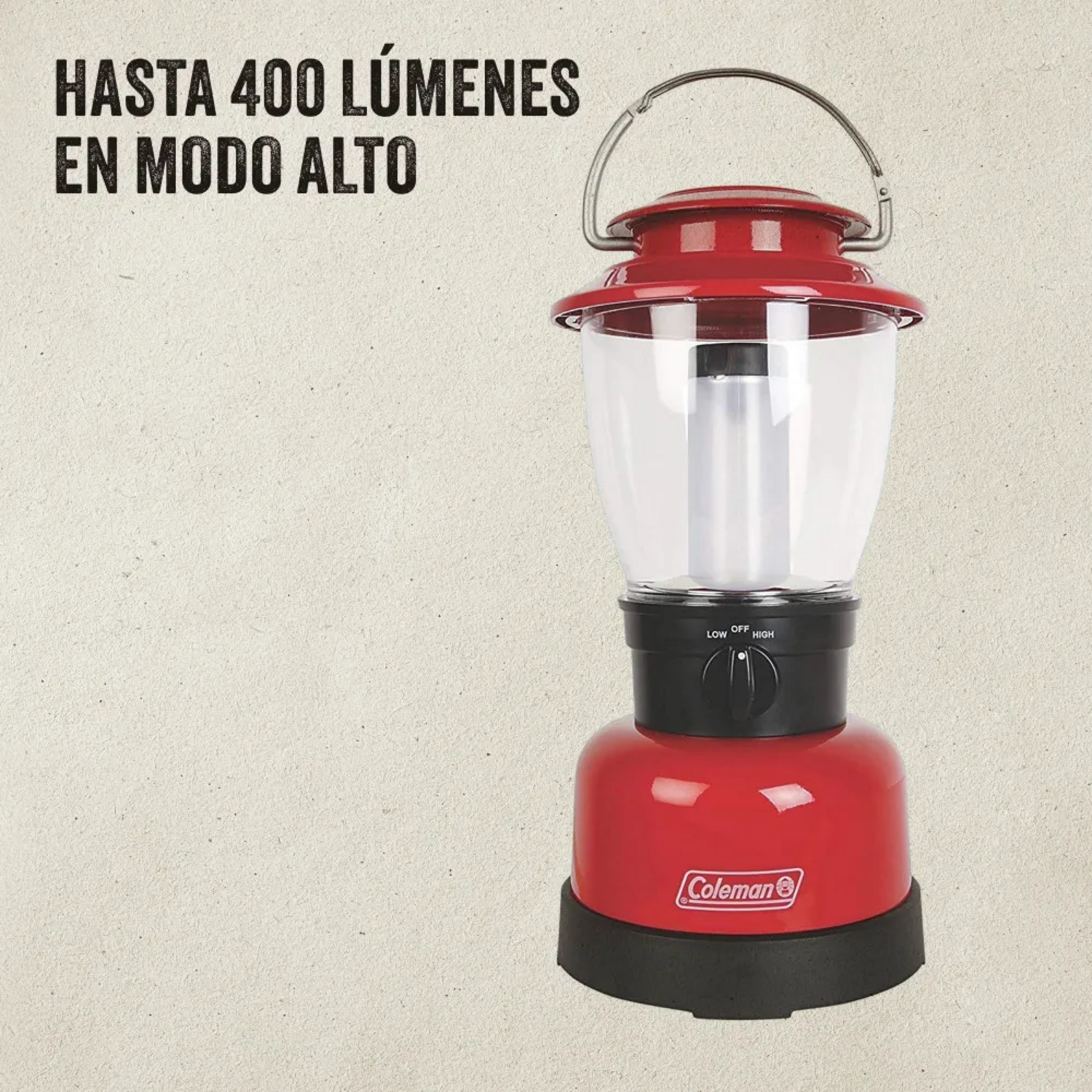 Linterna Coleman 400 lum LED IPX4 Pilas 4D 12 mt 70 hrs