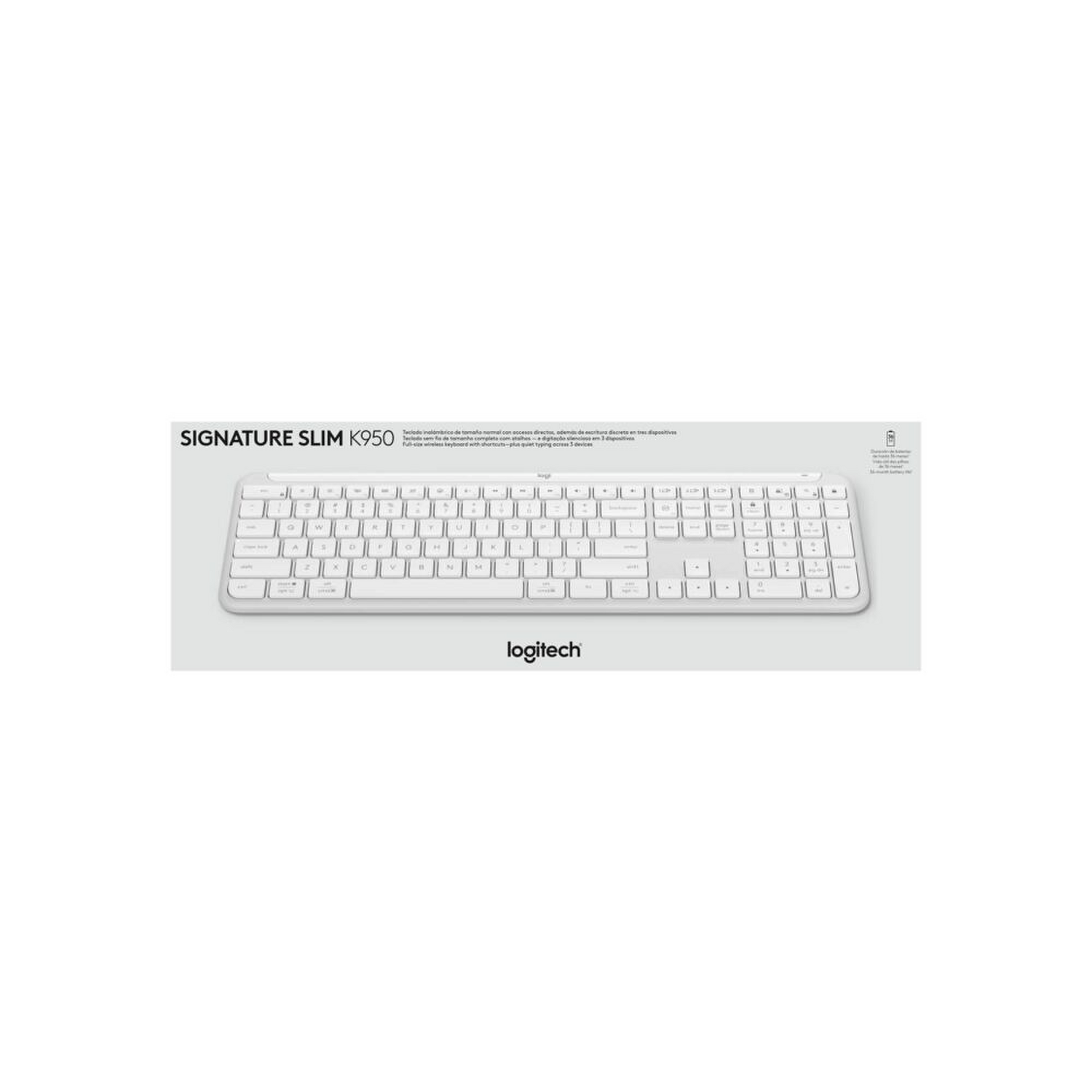 Teclado Inalambrico Logitech K950 Signature Esp Blanco Logitech New Horizons Chile New Horizons NHT.cl