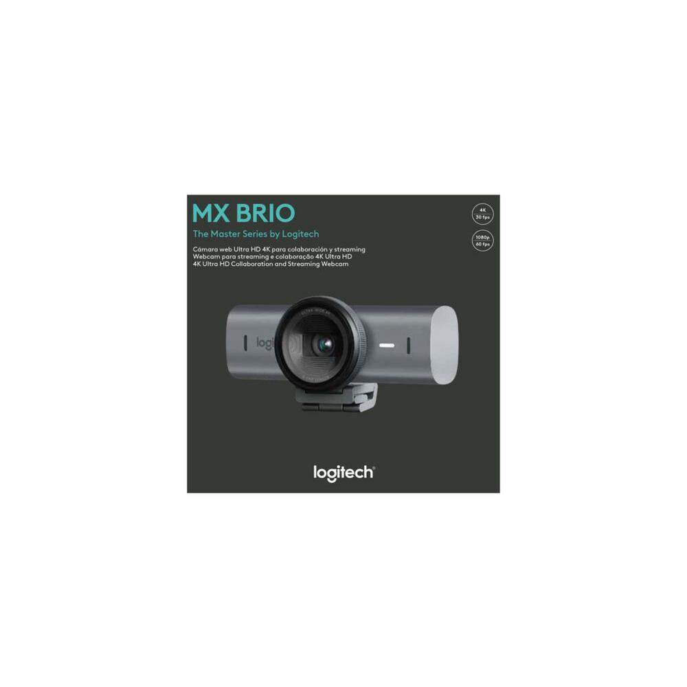 Camara Web Webcam Logitech Ultra HD 4K MX Brio Grafito Logitech New Horizons Chile New Horizons NHT.cl