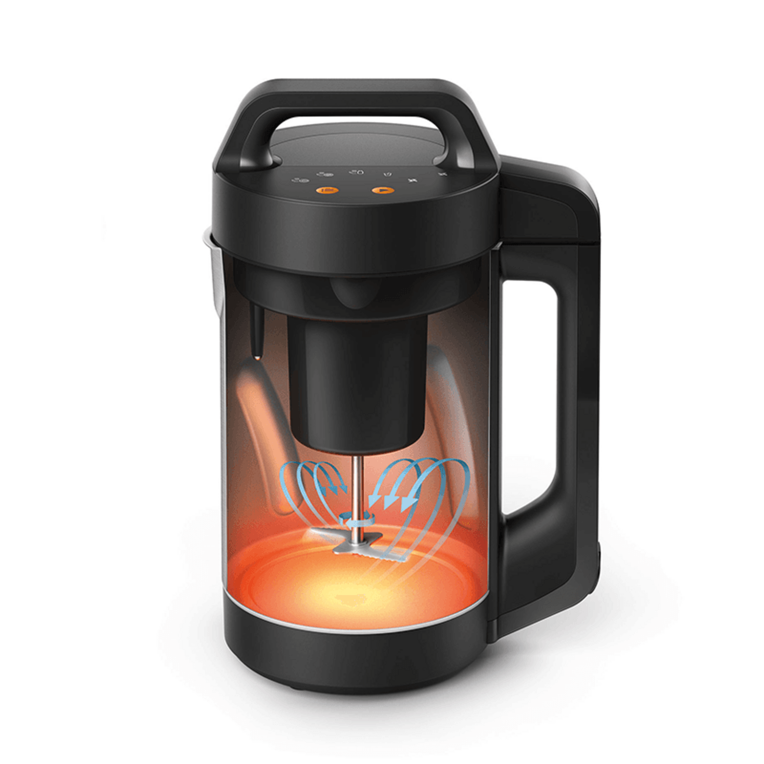 Máquina para Sopas Philips HR2203 Cremas y Compotas 1.2L en color negro con indicador y mezcla integrada.
