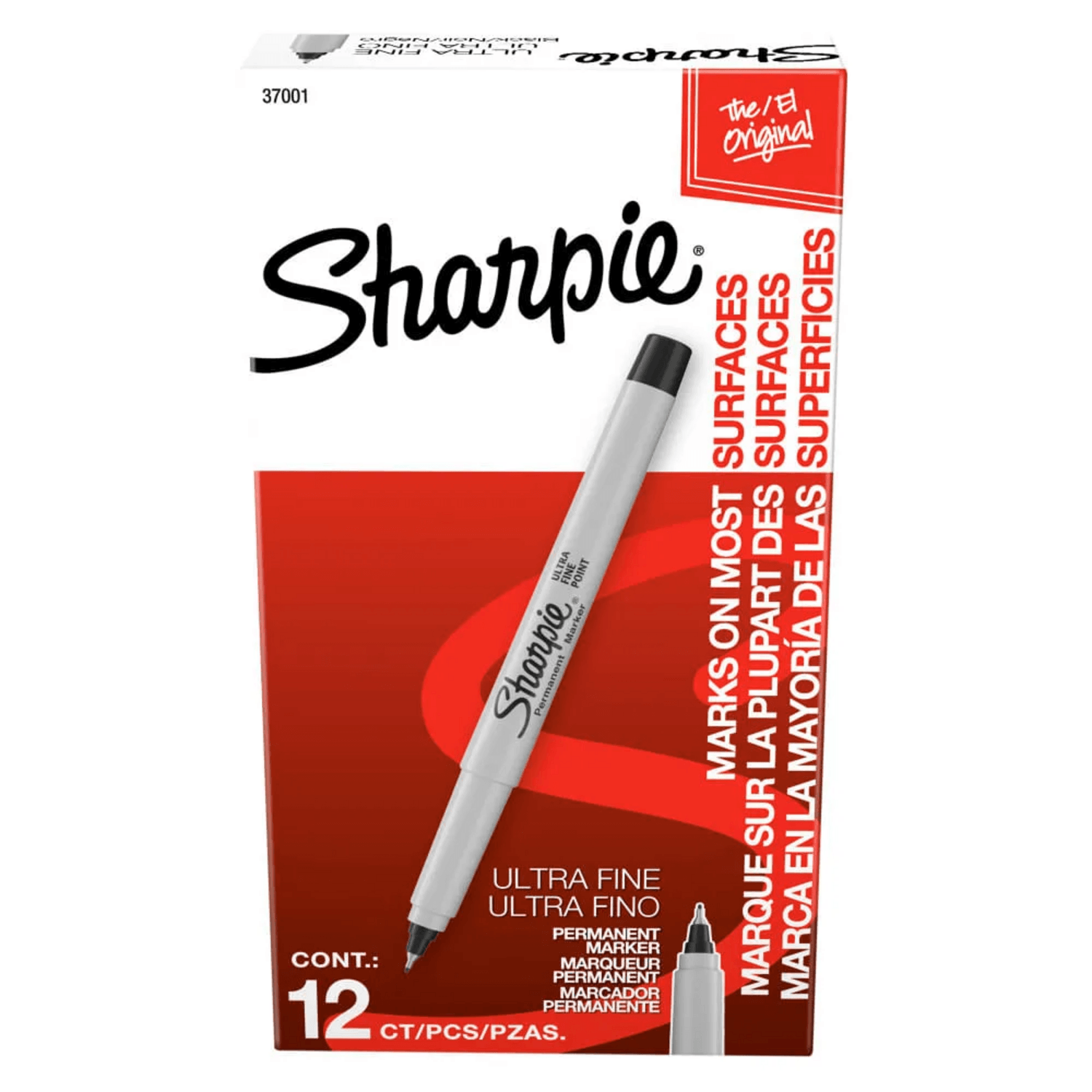 Marcador Permanente Sharpie Punta Ultrafina Negro Individual