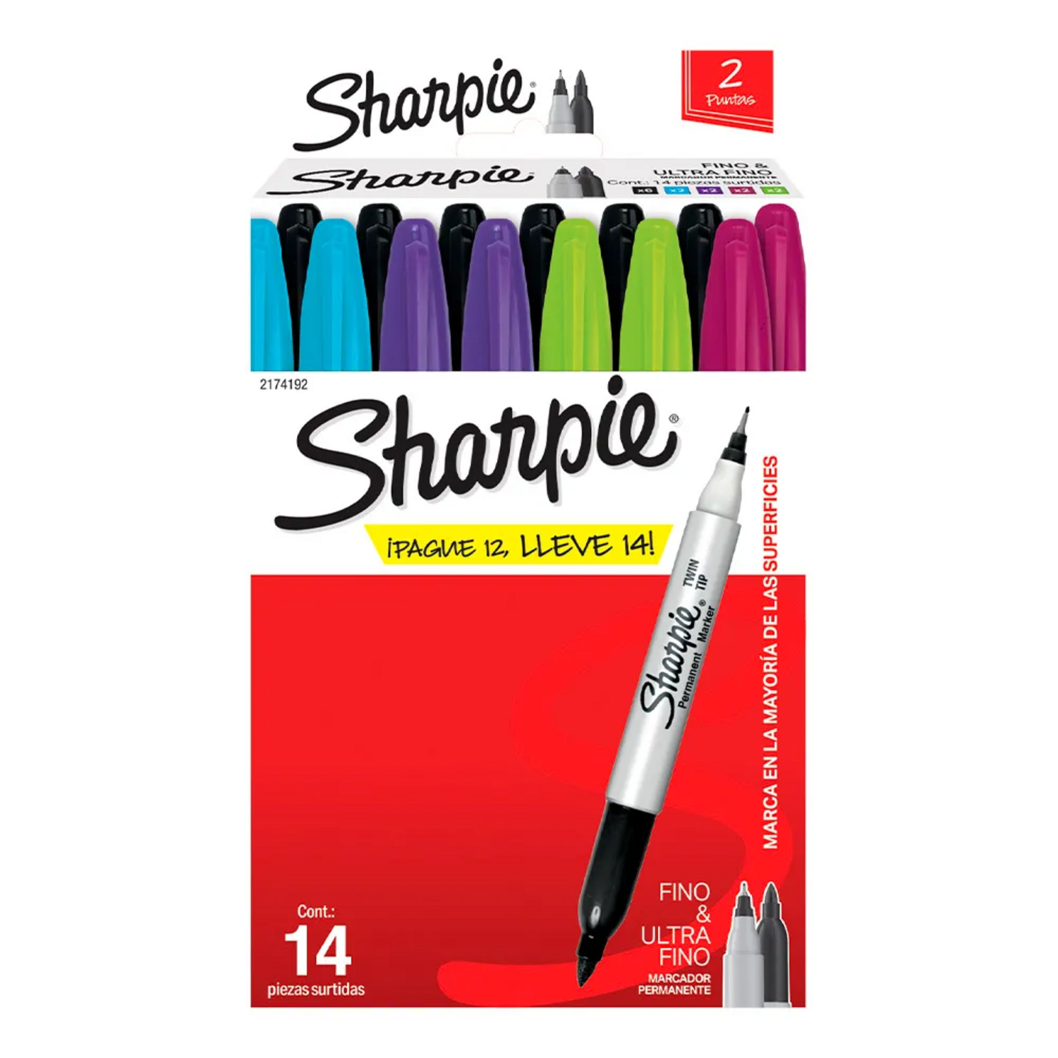 Marcadores Dobles Sharpie 2 Puntas 14 Unidades 5 Colores Sharpie New Horizons Chile New Horizons NHT.cl