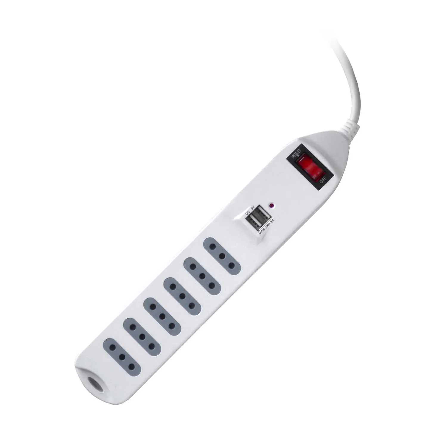 Alargador Multiple Macrotel 6 Posiciones 2 USB 10A
