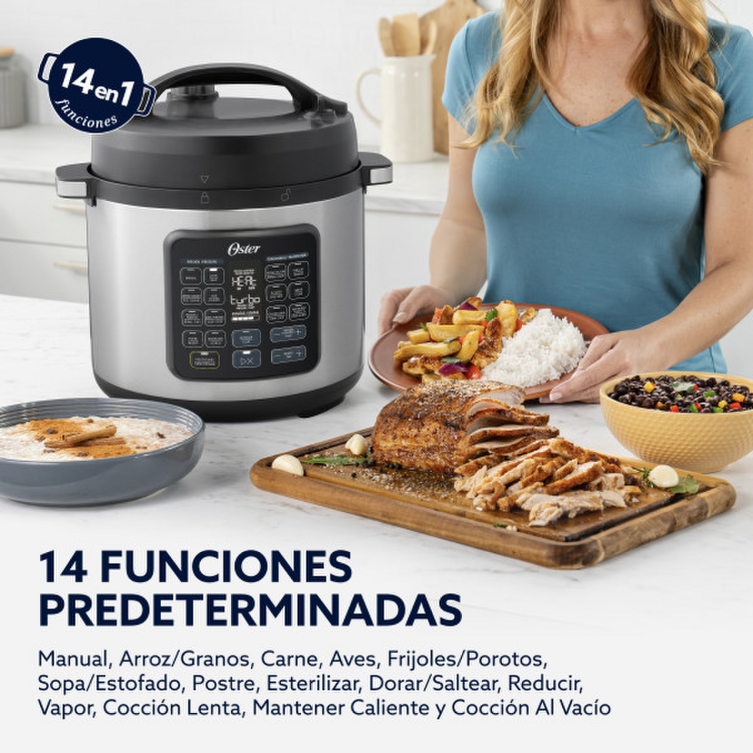 Multiolla Oster Turbo 5.7 L 14 Funciones DiamondForce Gris