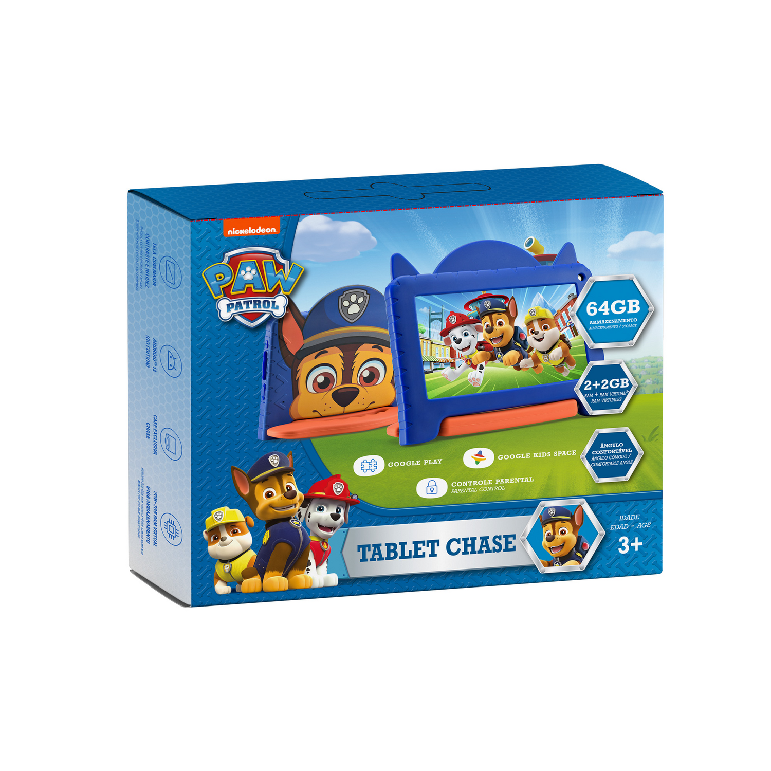 Tablet Para Niños Paw Patrol Chase 2-64 GB 7 Pulg Multilaser Multilaser New Horizons Chile New Horizons NHT.cl