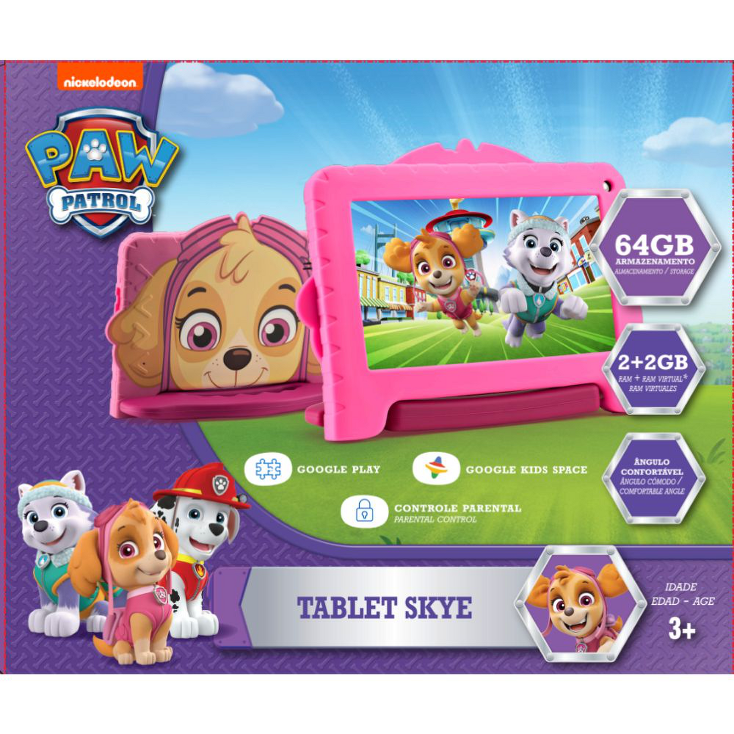 Tablet Para Niños Paw Patrol Skye 2-64 GB 7 Pulg Multilaser Multilaser New Horizons Chile New Horizons NHT.cl